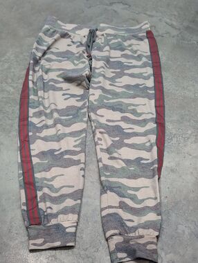 P.J. Salvage Camo Waistband Joggers with Rainbow Trim